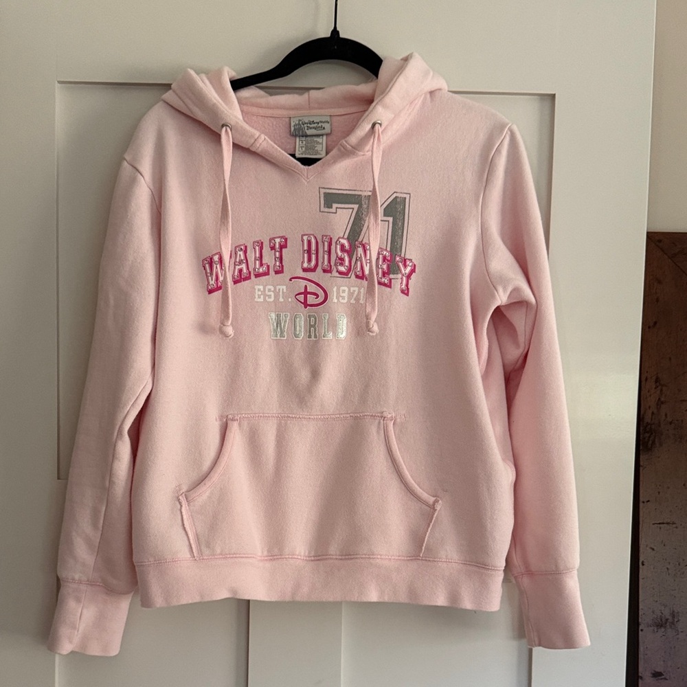 Walt Disney World Pink Hoodie size Large with Rhinestones